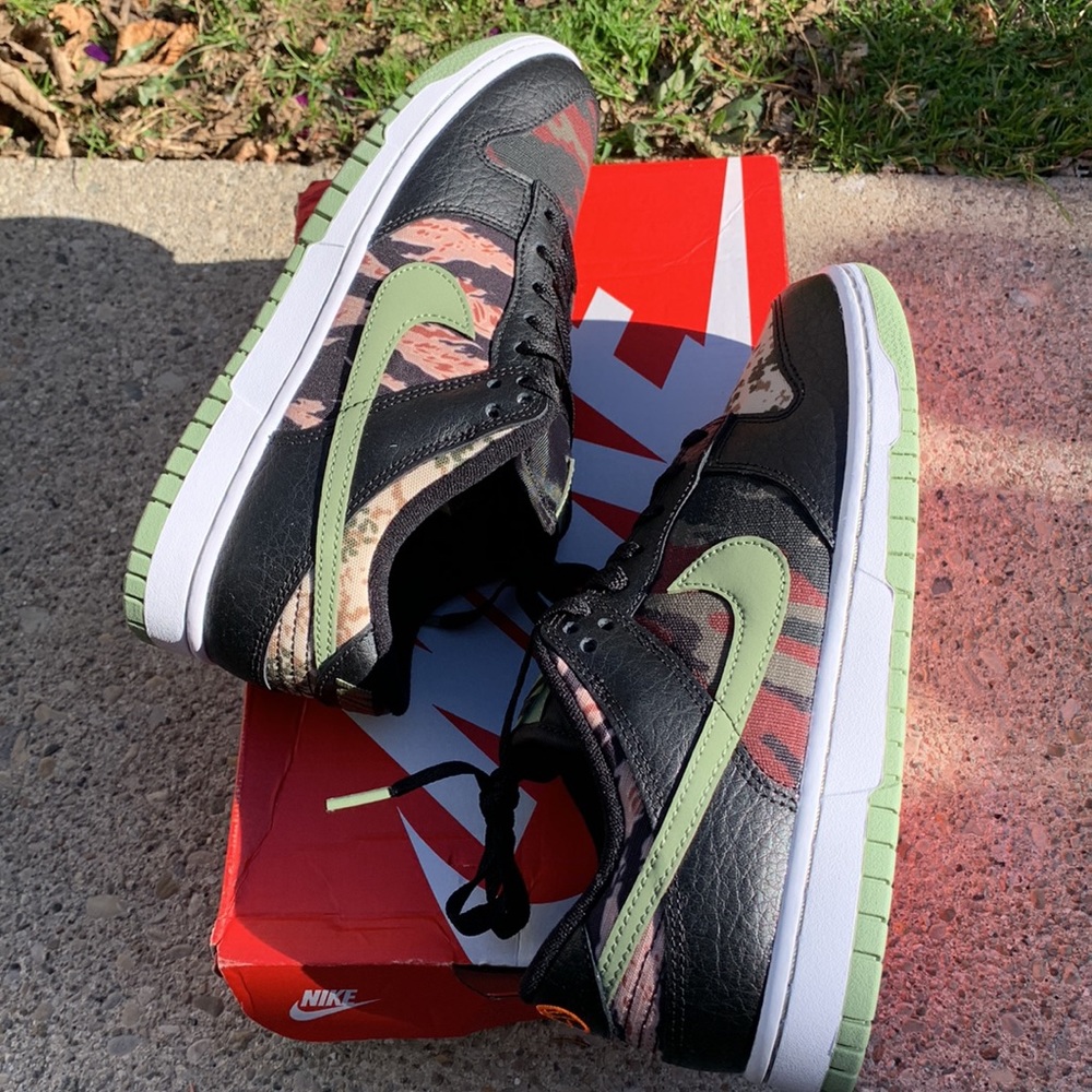🪖 NEW Nike Dunk Low “Crazy Camo” SE Size 8 Men/ 9.5 Women - Picture 9 of 11